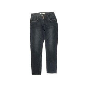 INK Skinny Chain Pocket Detail Women's size 9 Dark Wash Blue Denim Jeans